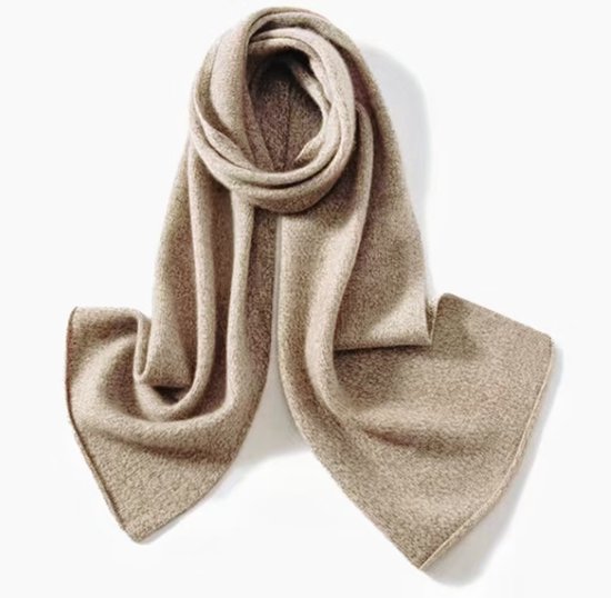 FORVEVO Sjaal voor dames en heren, warme gebreide sjaal, zachte wintersjaal, uniseks, 170 x 25 cm, bruin, One Size