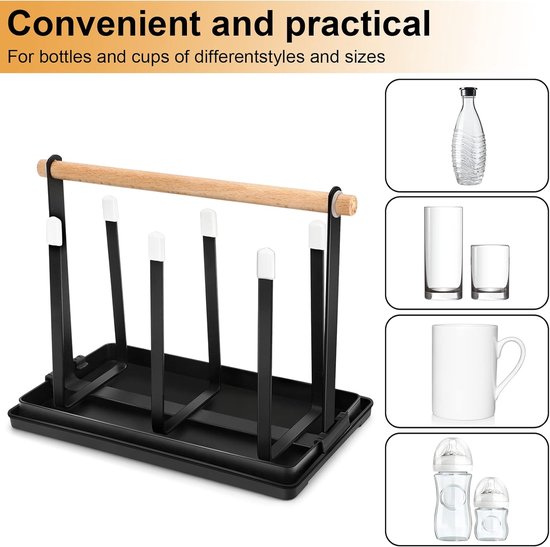 Koffiekopjehouder, 12 mokken haken onder plank, display hangende kopjes drogen haak voor bar keuken wit (Color : White