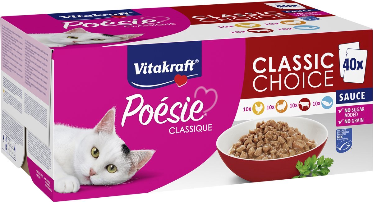 Vitakraft Vitakraft - Big Pack Poesie Classique MSC, 2 X 85g x 40st