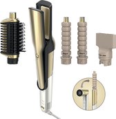 Shark Glam 4-in-1 Multistyler en Föhn - inclusief Silki Stijltang, Glossi Opzetborstel, 2 Krullers en Concentrator - Goud/Wit - Geschikt voor alle haartypes - Stylen van nat én droog haar - HD6041SEU