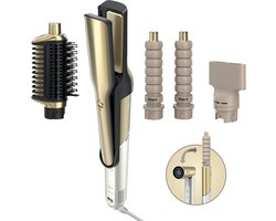 Shark Glam 4-in-1 Multistyler en Föhn - inclusief Silki Stijltang - Glossi Opzetborstel - 2 Krullers en Concentrator - Goud/Wit - Geschikt voor alle haartypes - Stylen van nat én droog haar - HD6041SEU