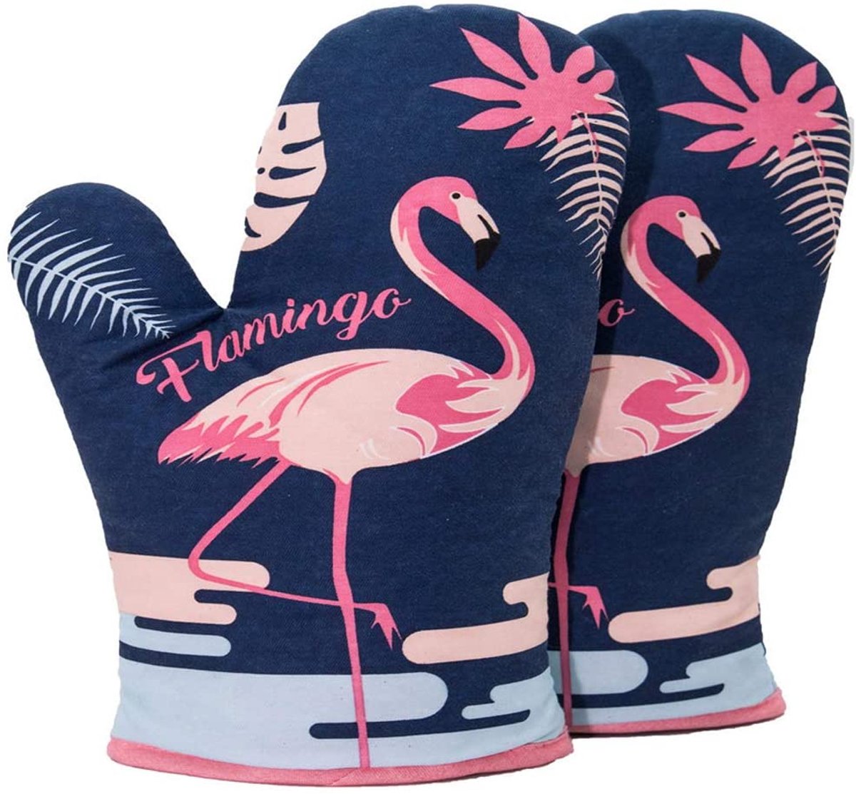 TuseRxln Ovenschoenen - Hittebestendig - Ovenhandschoenen 18x28 Cm - 2 Stuks - Blauw