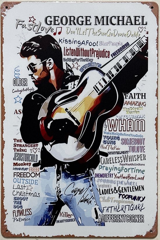 George Michael Wham Reclamebord van metaal METALEN-WANDBORD - MUURPLAAT - VINTAGE - RETRO - HORECA- BORD-WANDDECORATIE -TEKSTBORD - DECORATIEBORD - RECLAMEPLAAT - WANDPLAAT - NOSTALGIE -CAFE- BAR -MANCAVE- KROEG- MAN CAVE