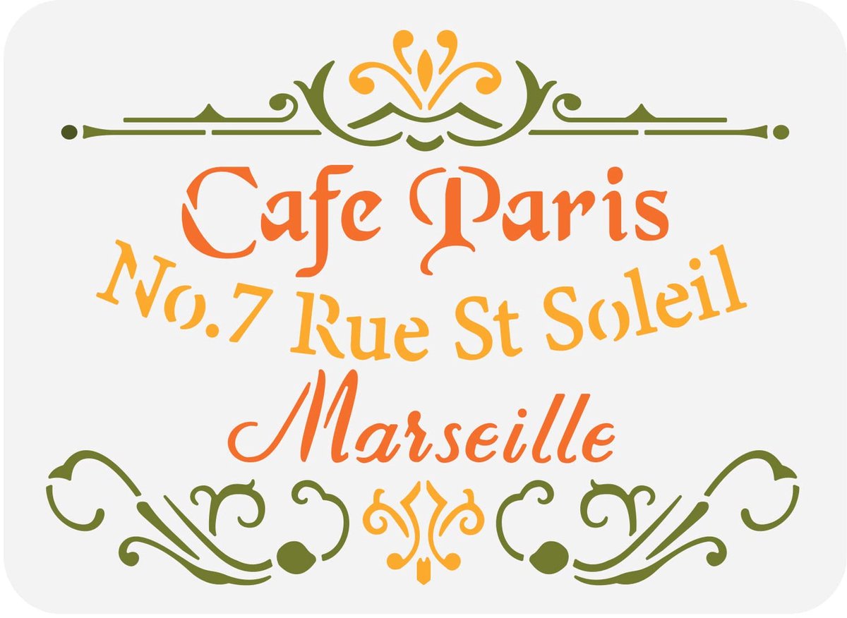 Klassieke Cafe Parijs Schilderij Stencils 29,7x21cm Plastic Franse Sjablonen Tekening Sjablonen DIY Oud Frans Woondecor voor Schilderen op Hout, Canvas, Tegels, Vloer, Muur
