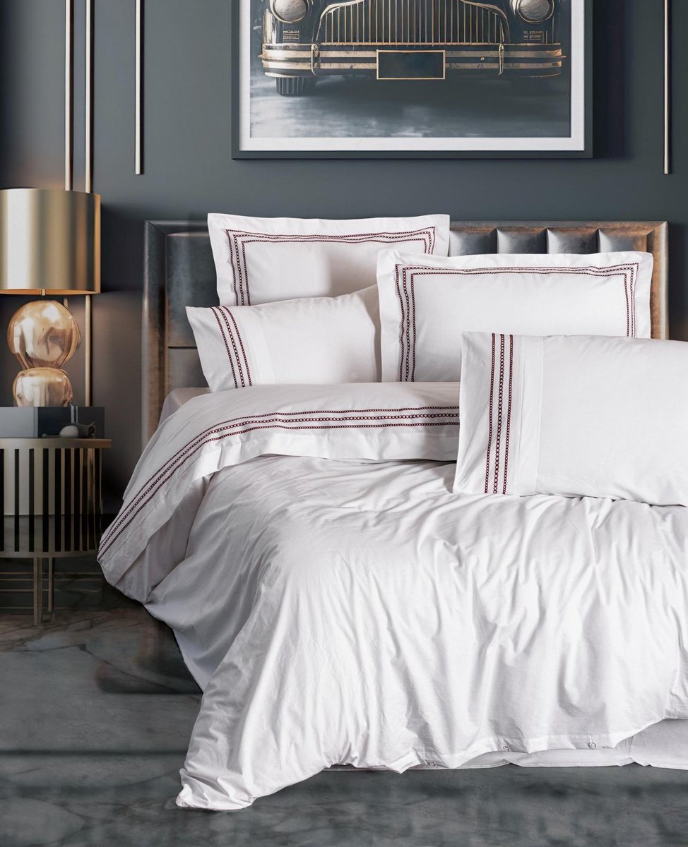 Timeless Collection Red Heritage Single Size Bed Linen Set - Timeless Collection Red Heritage eenpersoons beddengoedset