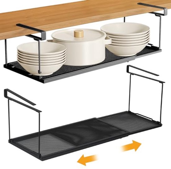 Metal modern wandmontage opbergbox/opbergrek met één niveau voor keuken en badka