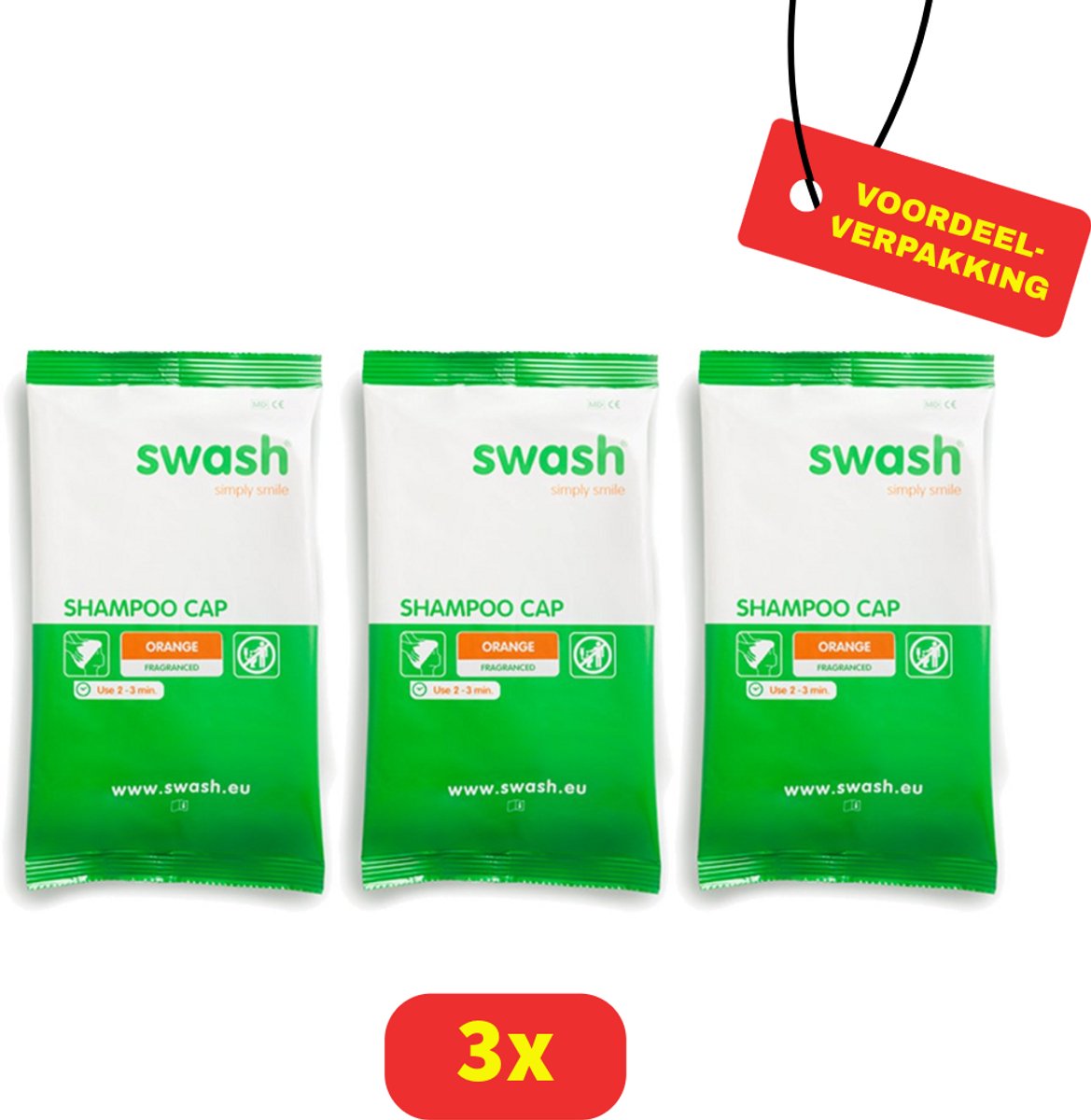 Swash Shampoo Cap - Geparfumeerd - 3 stuks Voordeelverpakking