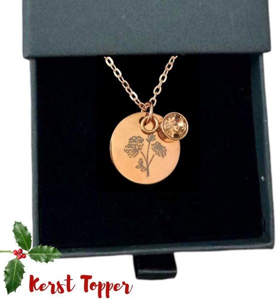 Rosey’s® - Geboortesteenketting november - Geboortesteenketting - rose gold - Geboortesteen november - Geboortesteen - Birth stone - Gepersonaliseerde ketting - Babyshower - Kraamcadeau - Moederdag cadeau - Geboortesteen ketting November