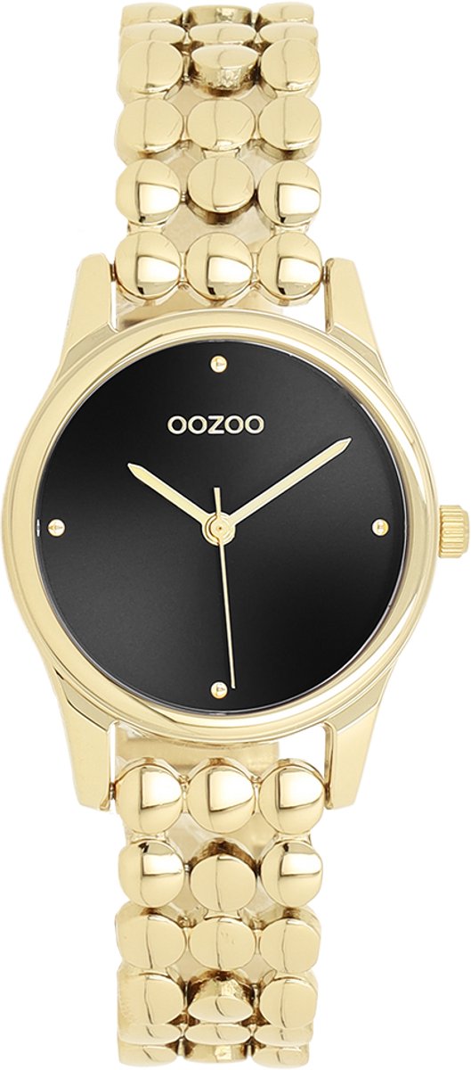 OOZOO Timepieces - Goudkleurige horloge met bolletjes schakelarmband - C11634