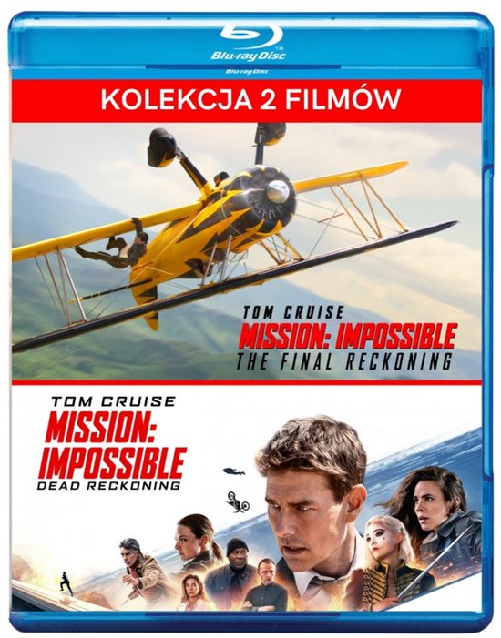 Blu-ray hoes met "Kolekcja 2 Filmów" (Filmcollectie 2 films). Bevat Mission: Impossible - Dead Reckoning en The Final Reckoning met Tom Cruise.
