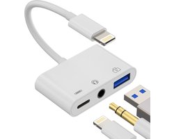 Lightning USB 3.5 mm Headphones, Jack, Fast Charger, 3-in-1 Adapter, iPhone OTG Keyboard, USB Stick, Card Reader, Mouse, Aux, Audio Plug, Accessories, Hub for 14, 13, 12, 11 Pro, Max, Mini 8, 7