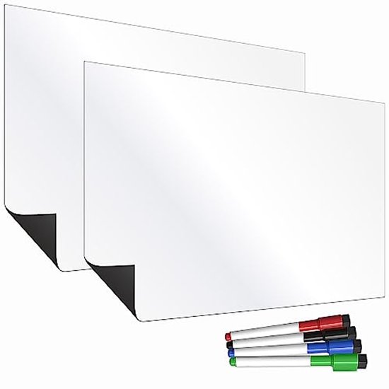 Foto: Magnetische koelkast whiteboardset twin pack met 2 a3 witte borden voor memo s notities of herinneringen ideaal als notitiebord maaltijdplanner of to do lijst