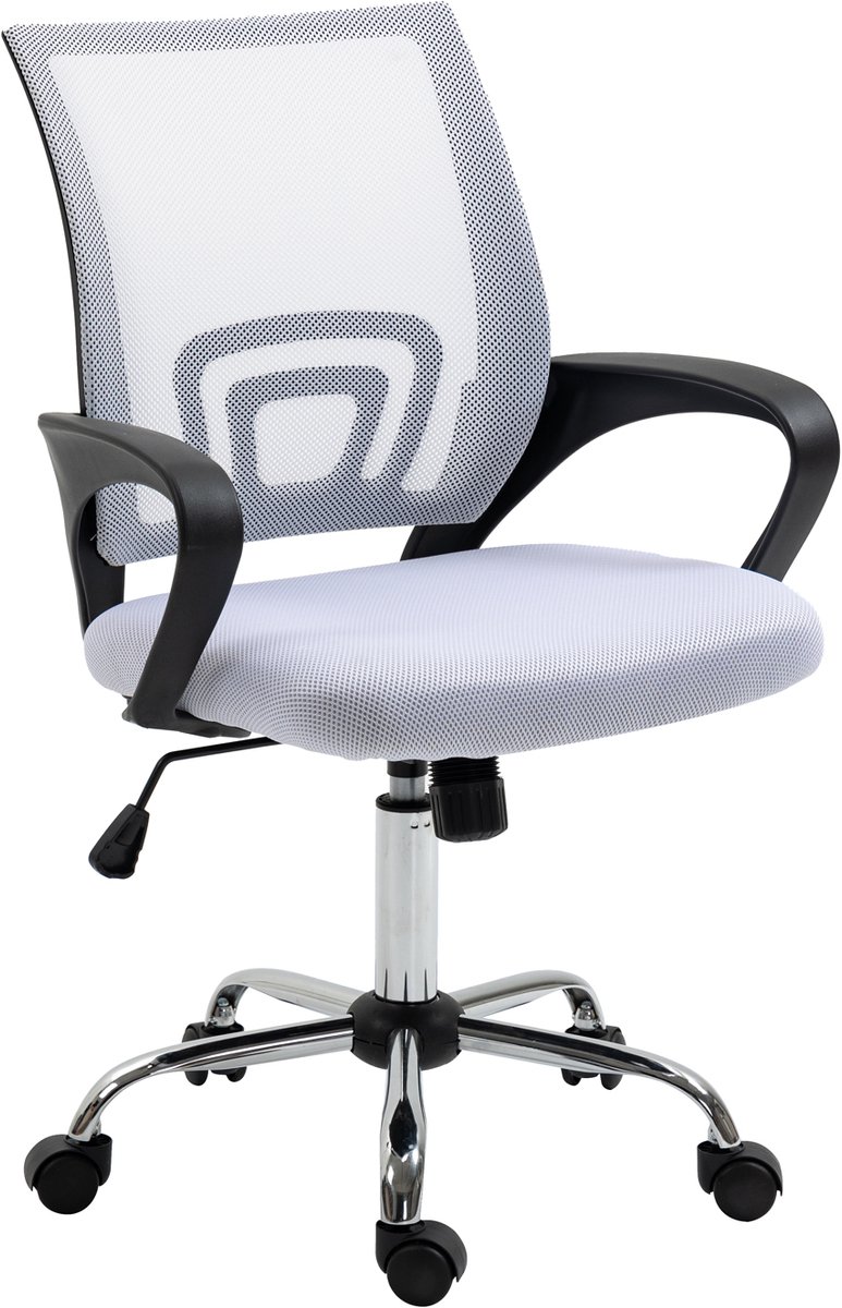 SVITA CYDNEY bureaustoel - mesh bekleding draaistoel stoel bureau wit - SVITA - €49,99