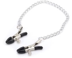 CHPN - Tepelklem - Tepelklemmen met ketting - Erotiek - 32cm - Klem voor tepels - 18+ - Zilverkleurig - Klemmetjes voor tepels
