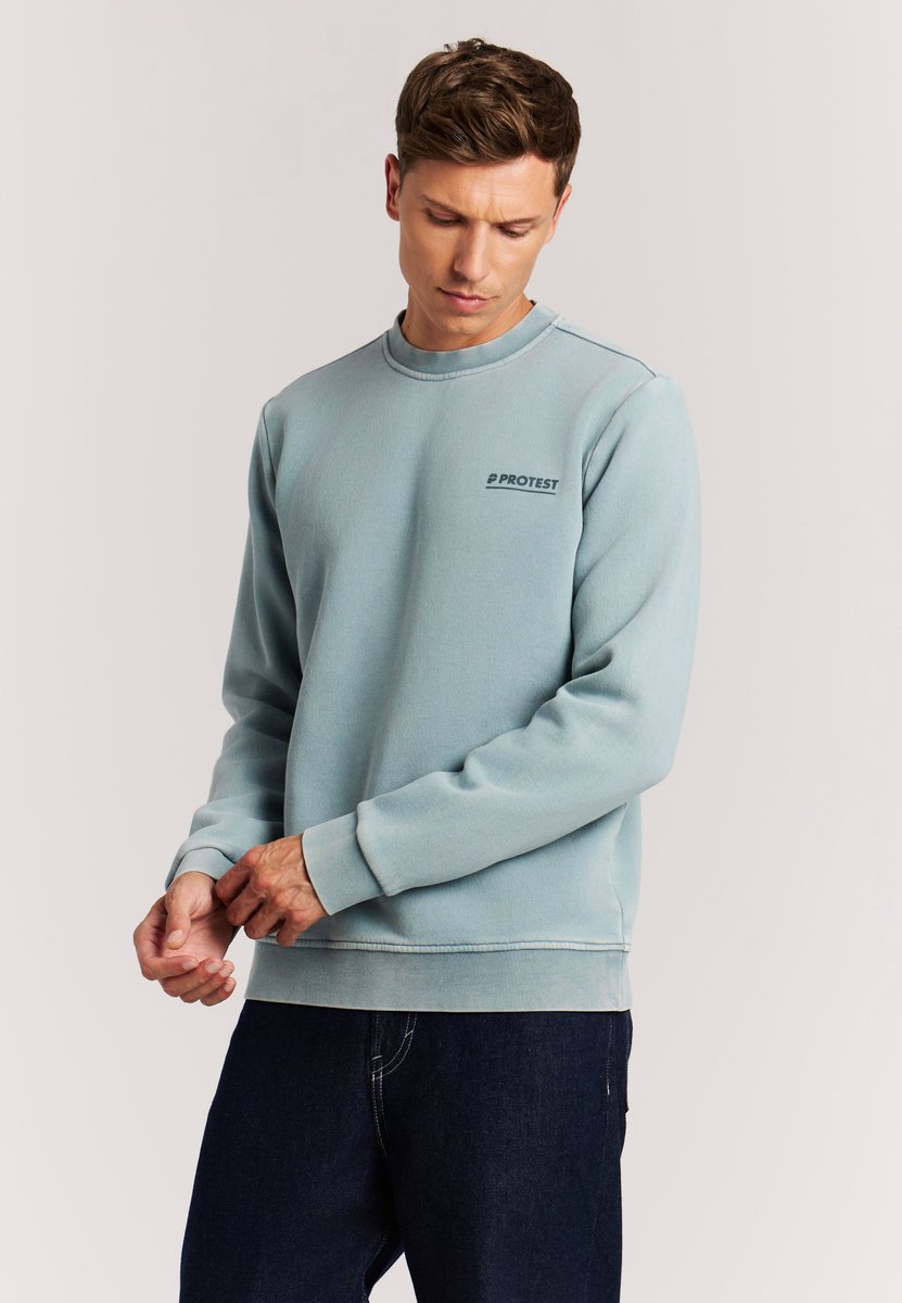 Protest Prtvito Trui Heren Lange mouwen Ronde hals – Steel Blauw