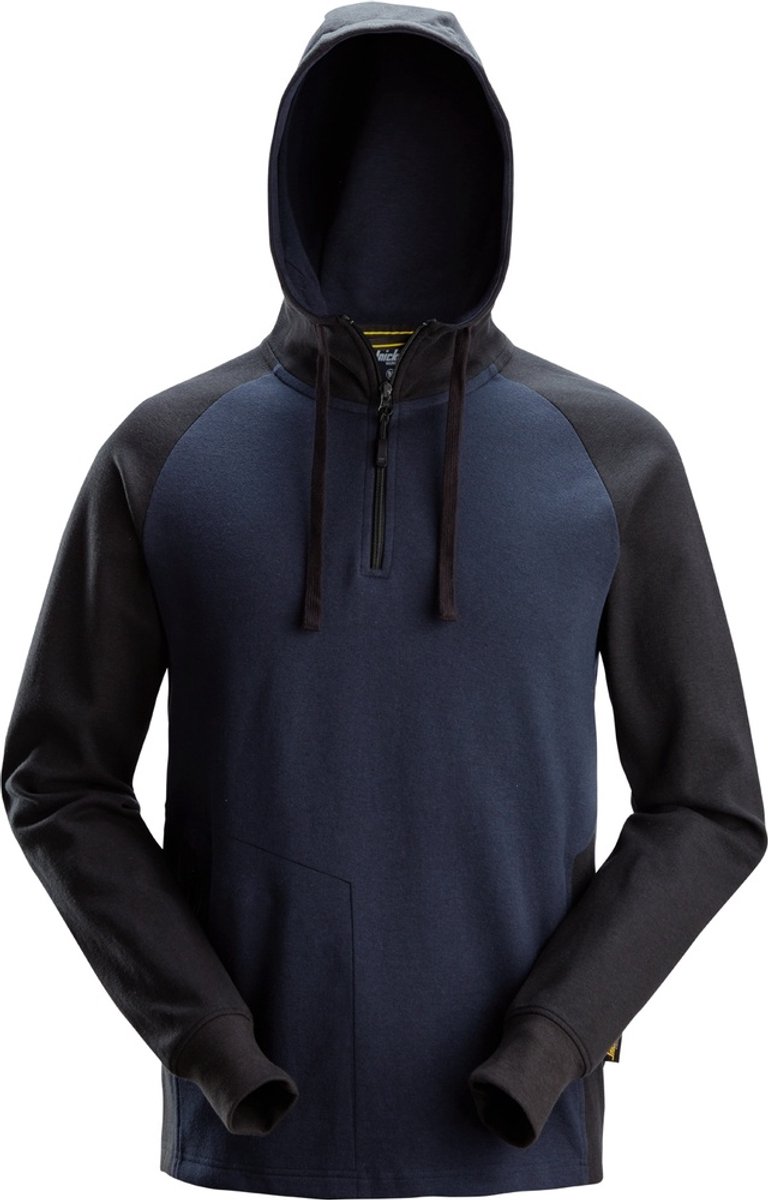 Snickers 2842 Tweekleurige Hoodie met Halve Rits - Donker Blauw/Zwart - XL