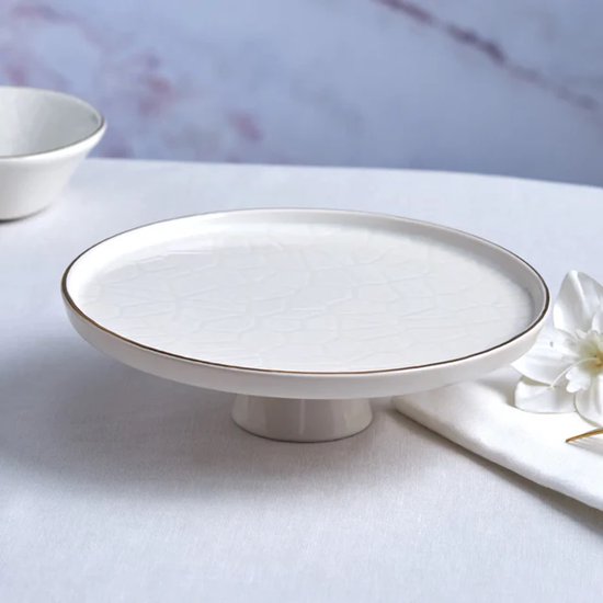 Karaca Calvin - Plat de service avec pied - 23 cm - Céramique