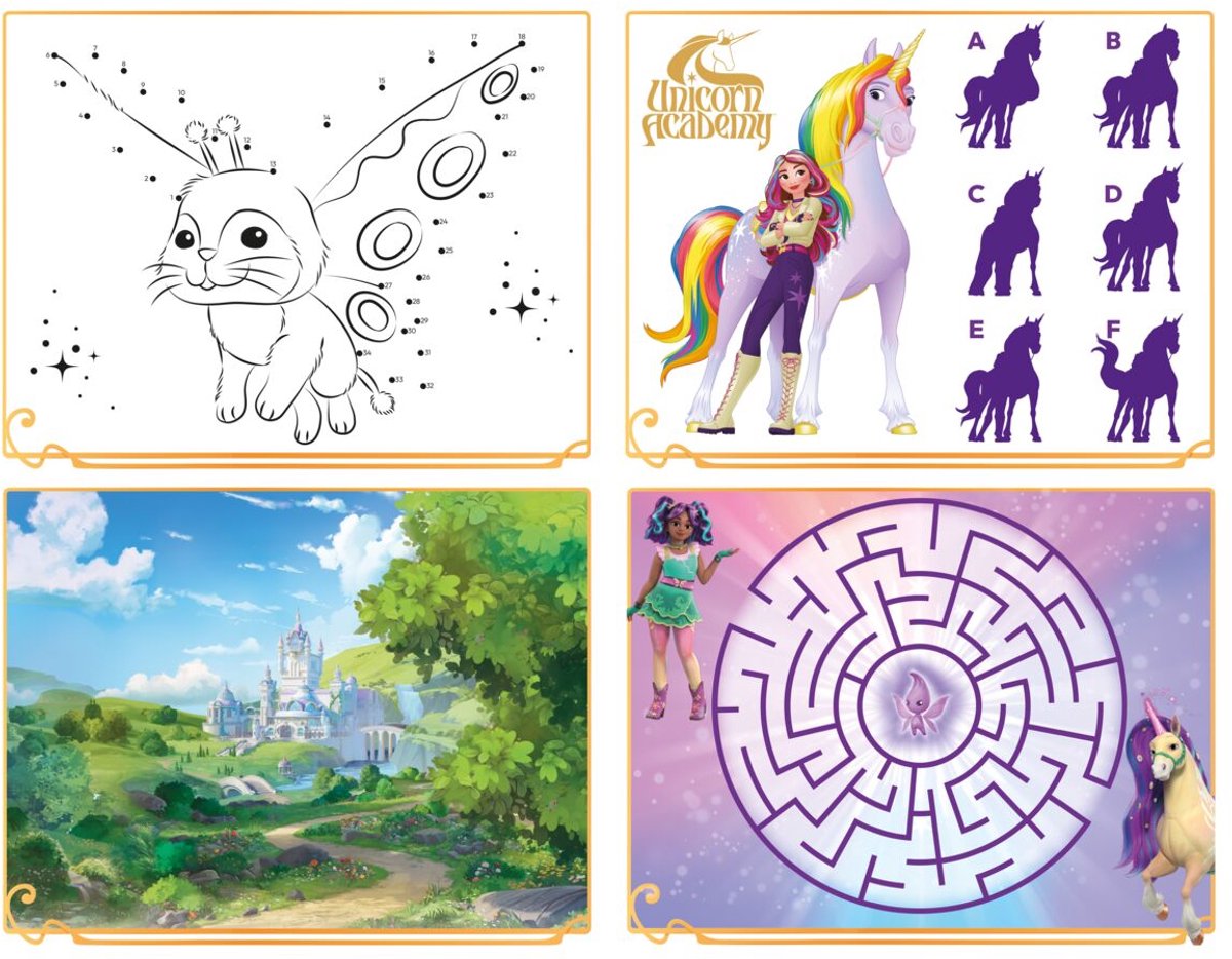 Unicorn Academy XL Stickers set - 8 stickervellen - Met metallic en laserstickers - Speelgoed Kinderen - Knutselen - Voor meisjes - Ook voor kleuters - Vanaf 3 jaar - Totum — afbeelding 7