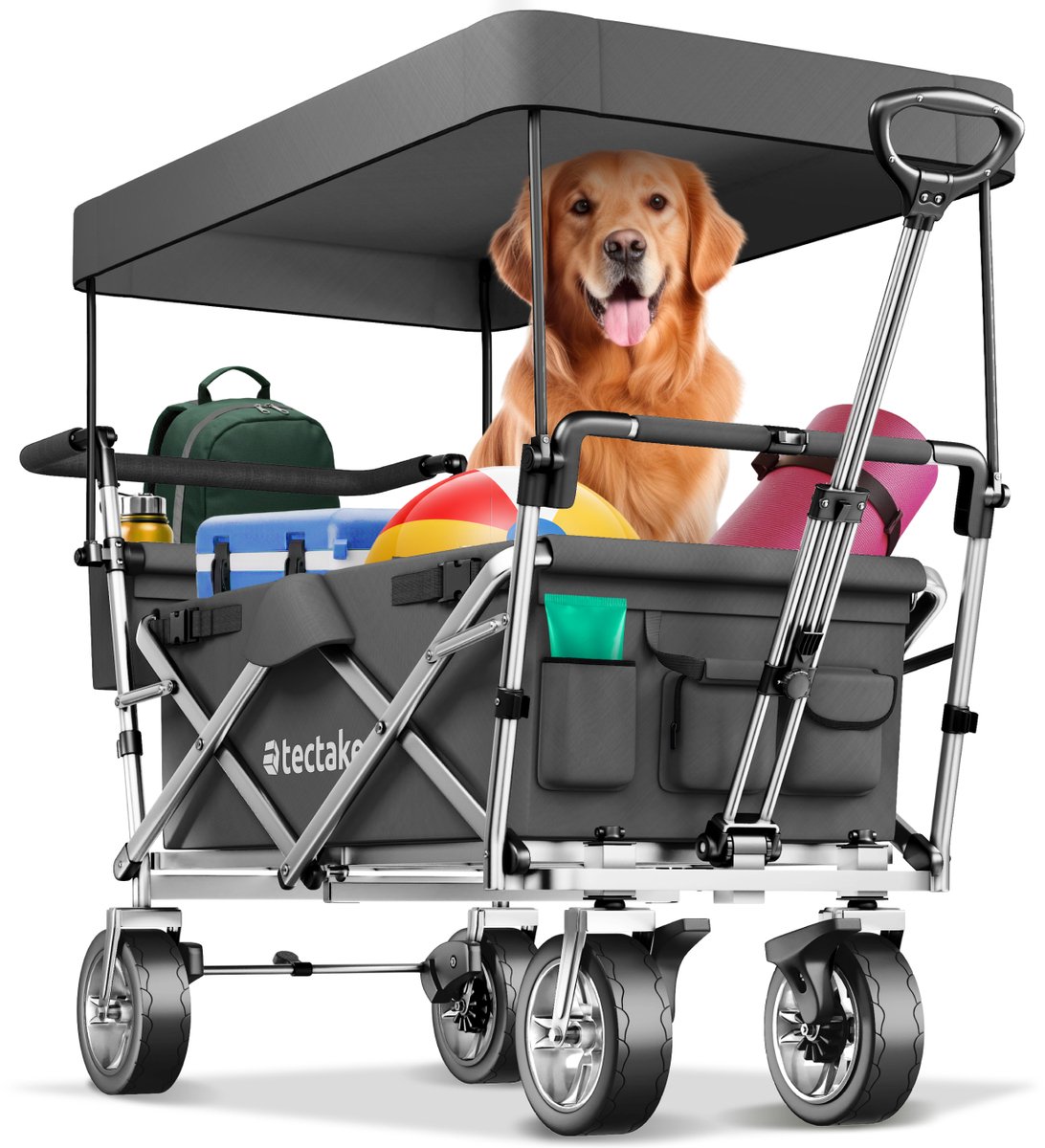 tectake - opvouwbare bolderwagen handkar Nico grijs - 403548