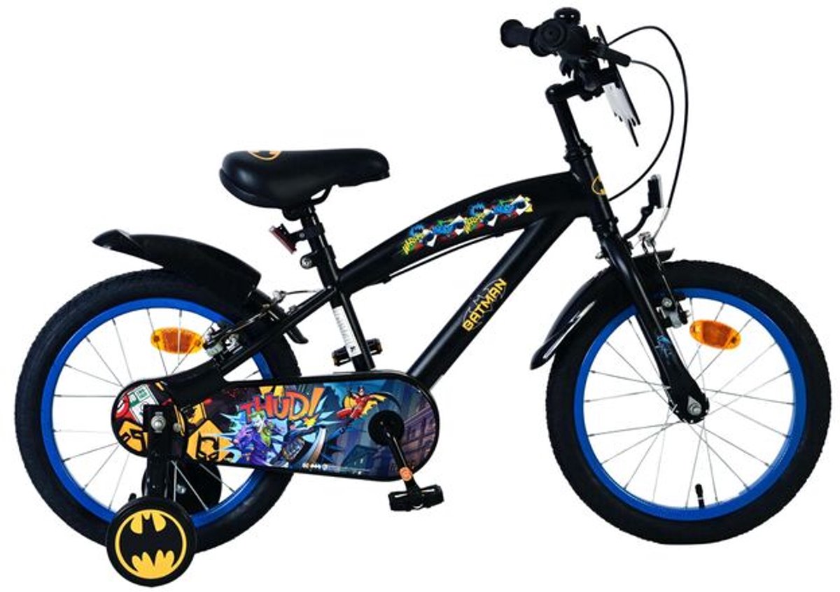Volare Batman kinderfiets - jongens - 16 inch - zwart - 2 handremmen afbeelding
