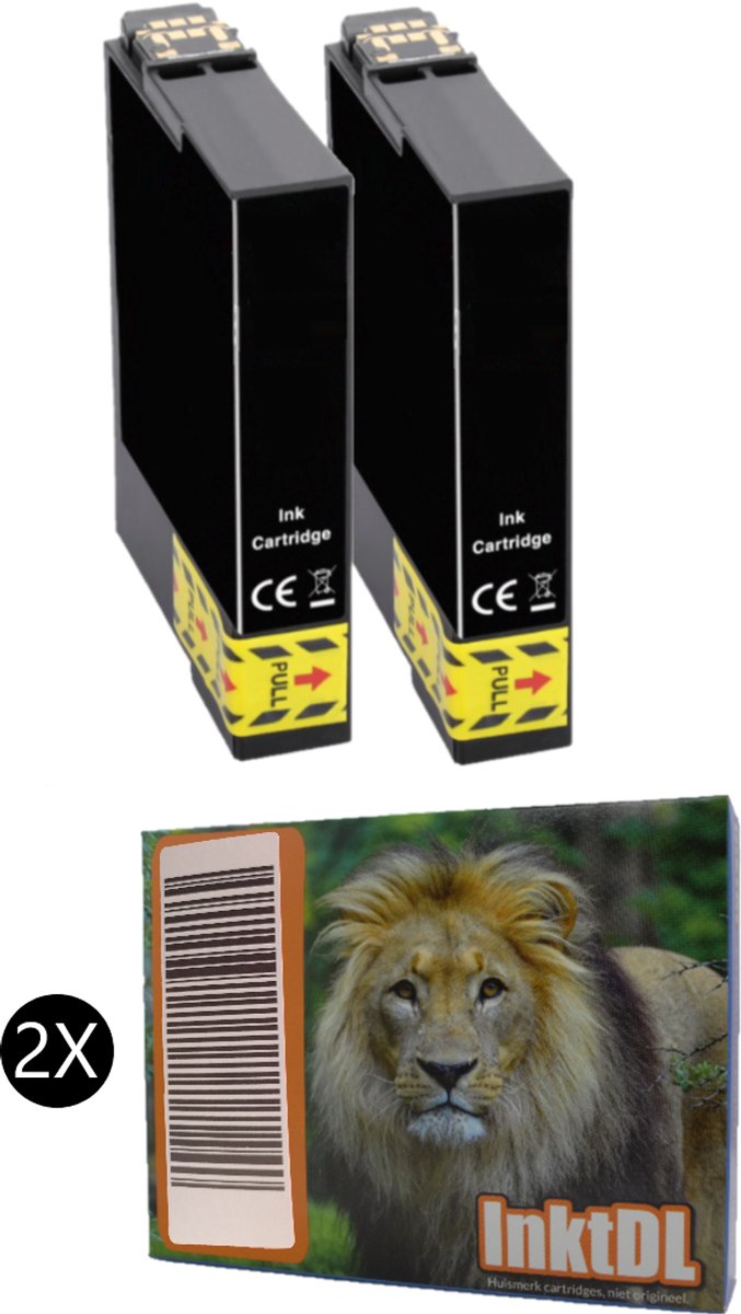 Dualpack compatible zwarte inktcartridges geschikt voor Epson Expression Home XP-2100 XP-2105 XP-2150 XP-2155 XP-3100 XP-3150 XP-4100 XP-4105 XP-4150 WorkForce WF-2810 WF-2840DWF WF-2870DWF (603XL)