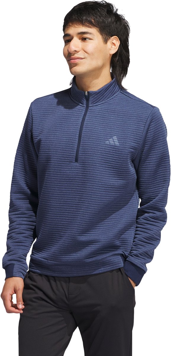 Adidas Performance Ultimate365 Dwr Textured Pullover Met Korte Rits Heren Blauw