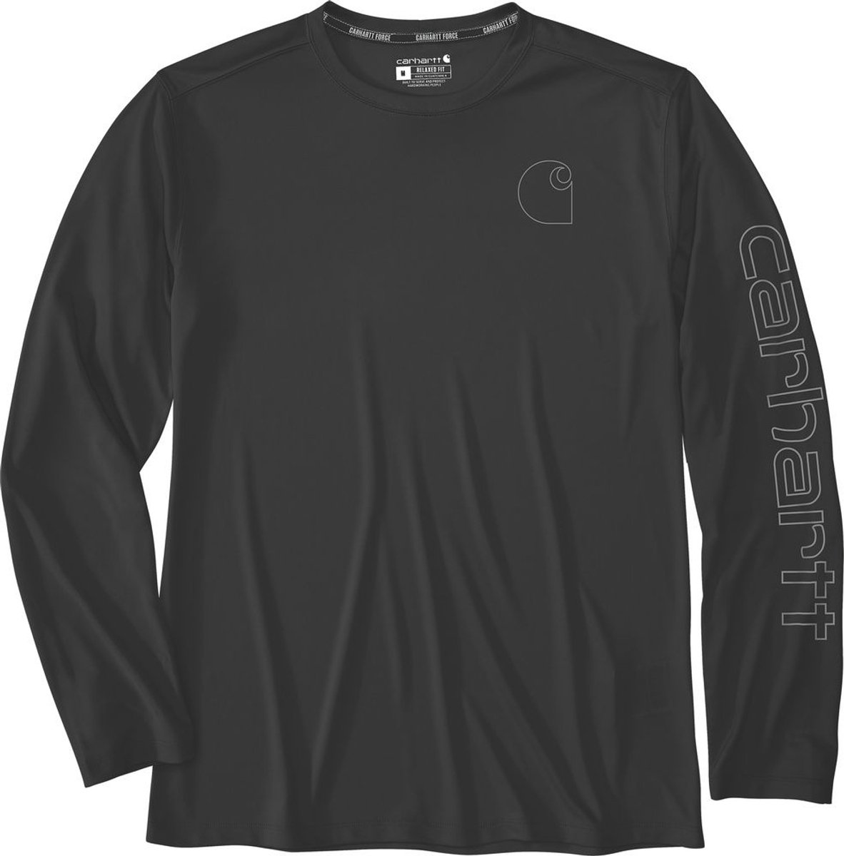 Carhartt Force Sun Defender Lightweight Longsleeve T-Shirt Heren Korte mouw Zwart