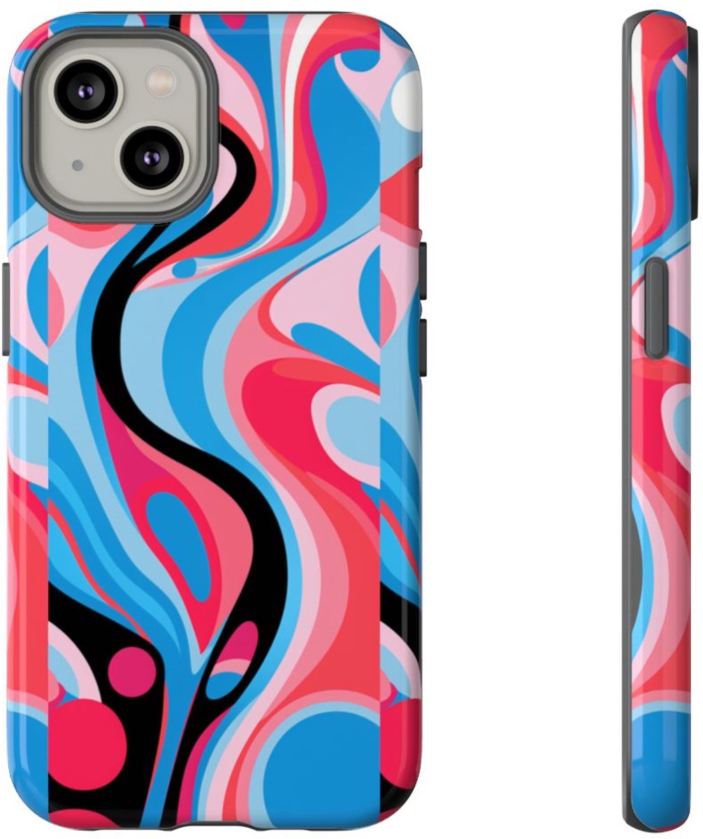 Abstract Kleurrijk Vloeiend Patroon – Telefoonhoesje Geschikt voor iPhone 14