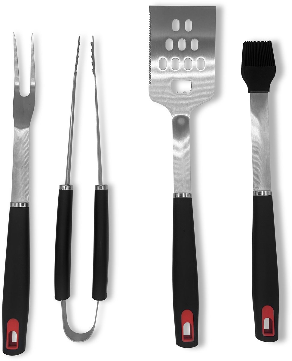 Grillow Grill Gereedschap – Barbecue Set – 4-delig – RVS – Met Opbergtas