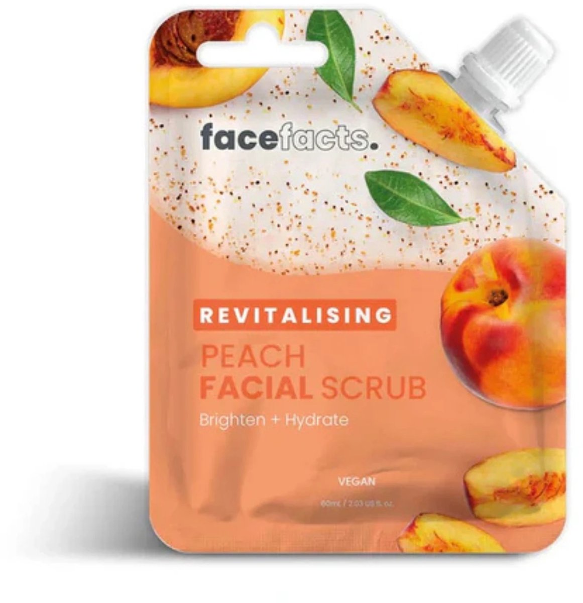 Face Facts | Revitalising Peach Facial Scrub - 60ml - Vegan