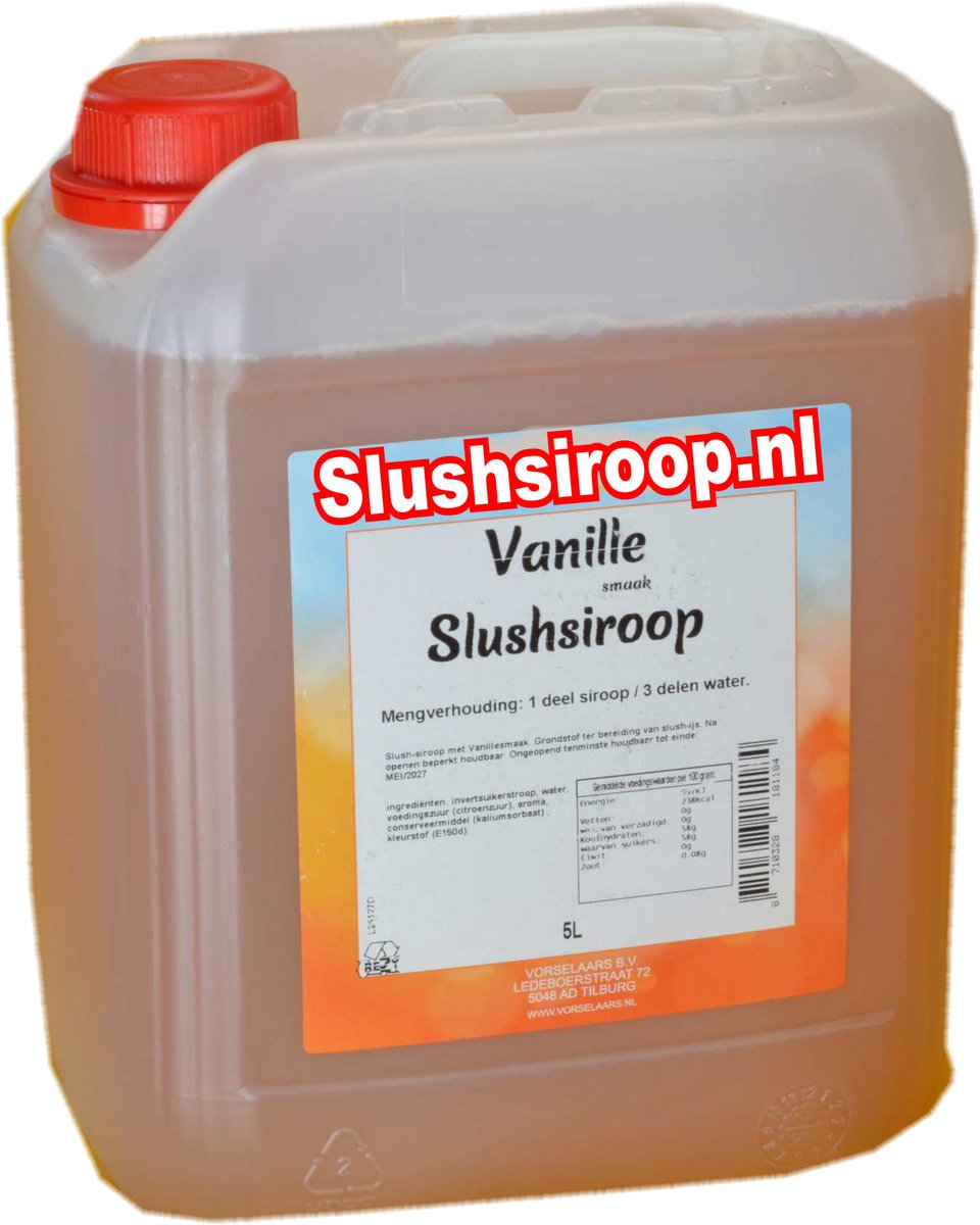 Slushsiroop VANILLE - tank met 5 liter - Vorselaars - MilaNNE