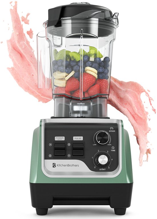 KitchenBrothers 1600W groen blender 2L