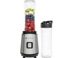 KitchenBrothers Mini Blender - BPA-vrij - Blender to Go - Smoothie Maker - 2 To-Go Bekers 600 ml - RVS