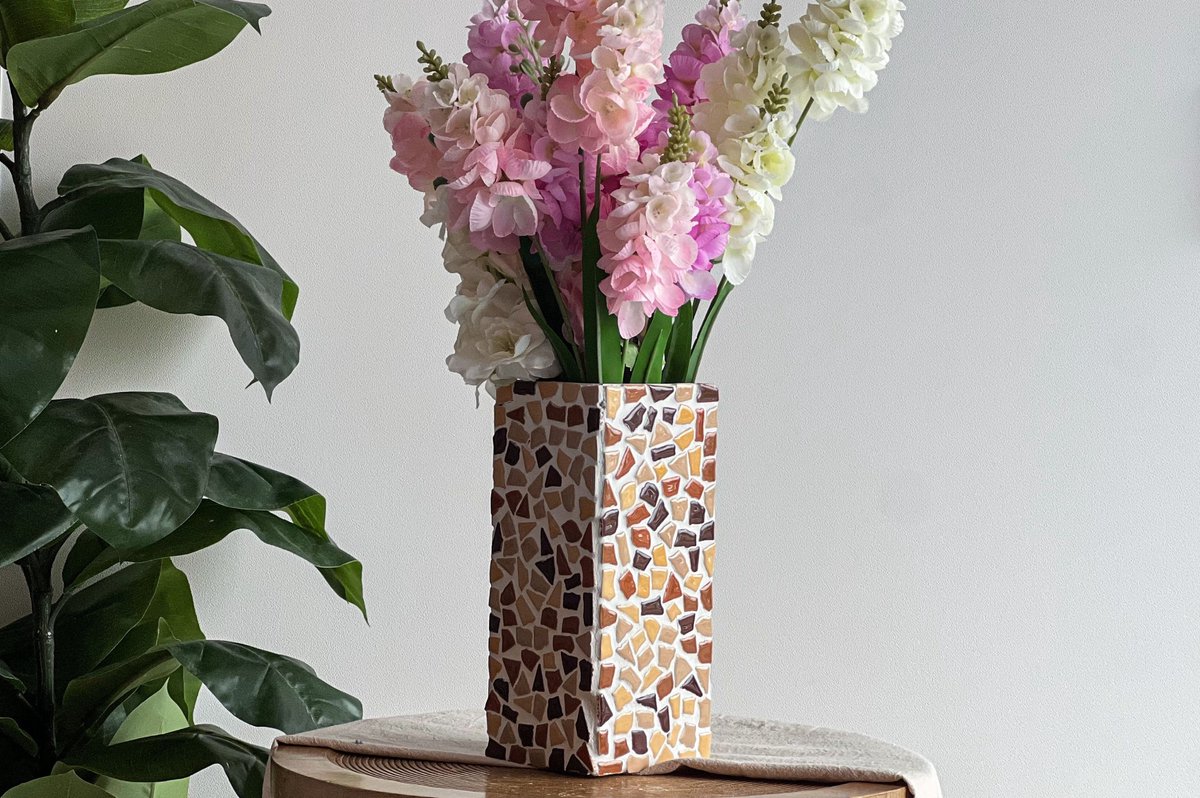 Little Creations DIY pakket - Mozaïek vaas zand - Hobbypakket volwassenen - Knutselpakket voor volwassenen - mozaiek pakket