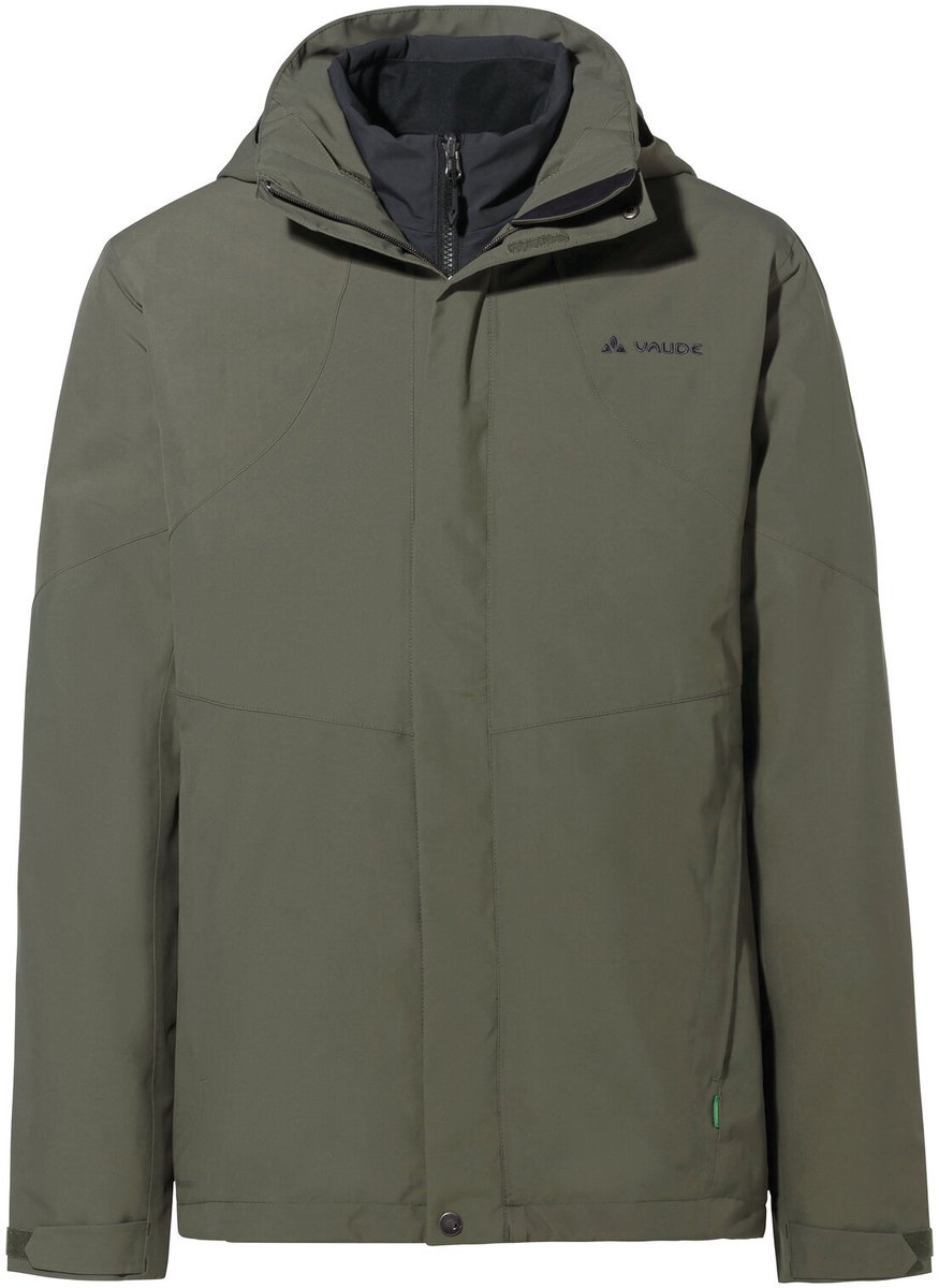 VAUDE Men’s Caserina 3in1 Jacket II 3in1 Jas Regenjas outdoorJas Regenjas met kap Hardshell Jas Regenjas waterdicht Heren Outdoorjas Zwart