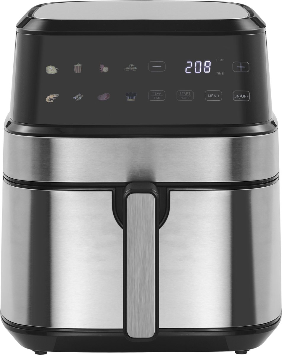Airfryer 6,5L – Heteluchtfriteuse – 1700W – Olievrij – Mechanische Timer – Met Kookraam – Familieformaat – Gemakkelijk Schoon te Maken