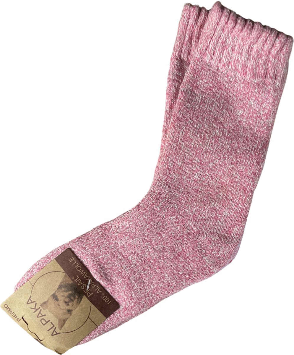 green-goose® Alpaca Damessokken | 1 Paar | Roze | 95% Alpaca Wol | Maat 39-41 | Heerlijk Warm en Rekbaar