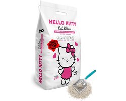 HELLO KITTY 20LT FINE Grained WHITE BENTONITE ROSE SCENTED Kattenbakvulling