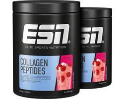 ESN Collagen Peptides, Fresh Cherry, 2 x 300 g – 40 Porties - Voordeelverpakking - Collageenpoeder met Vitamine C & Mineralen