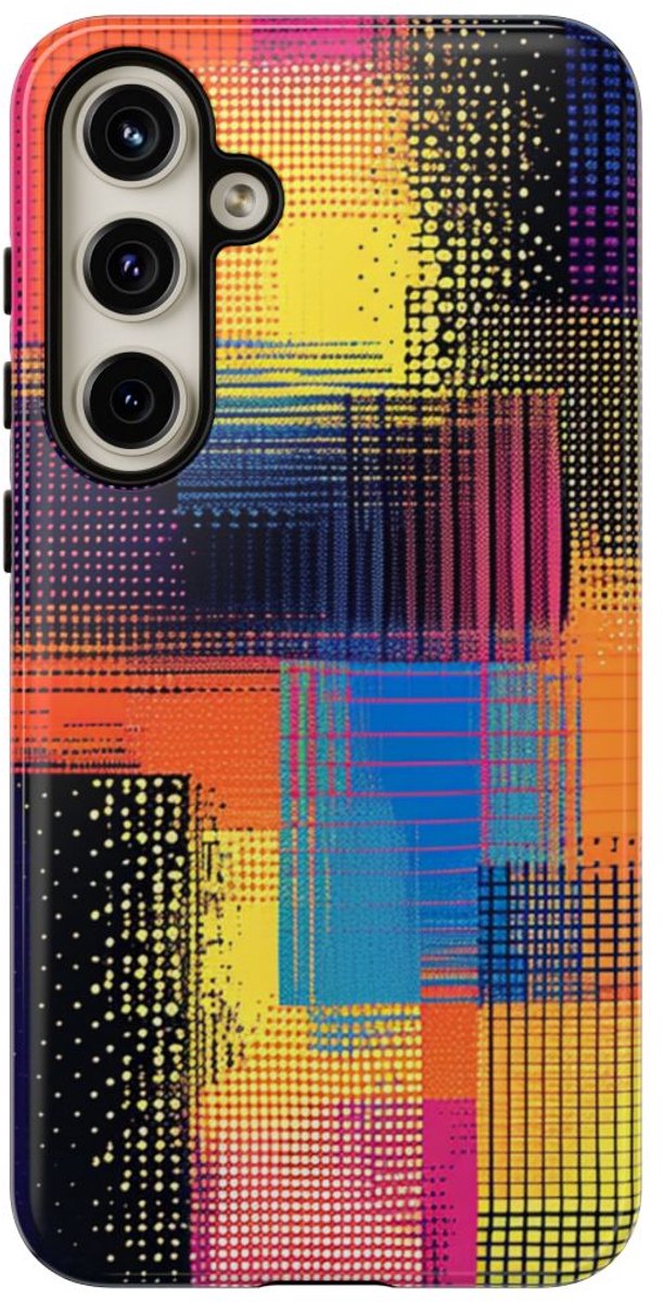 Kleurrijk Abstract Pixelpatroon – Telefoonhoesje Geschikt voor Samsung Galaxy S24 Plus