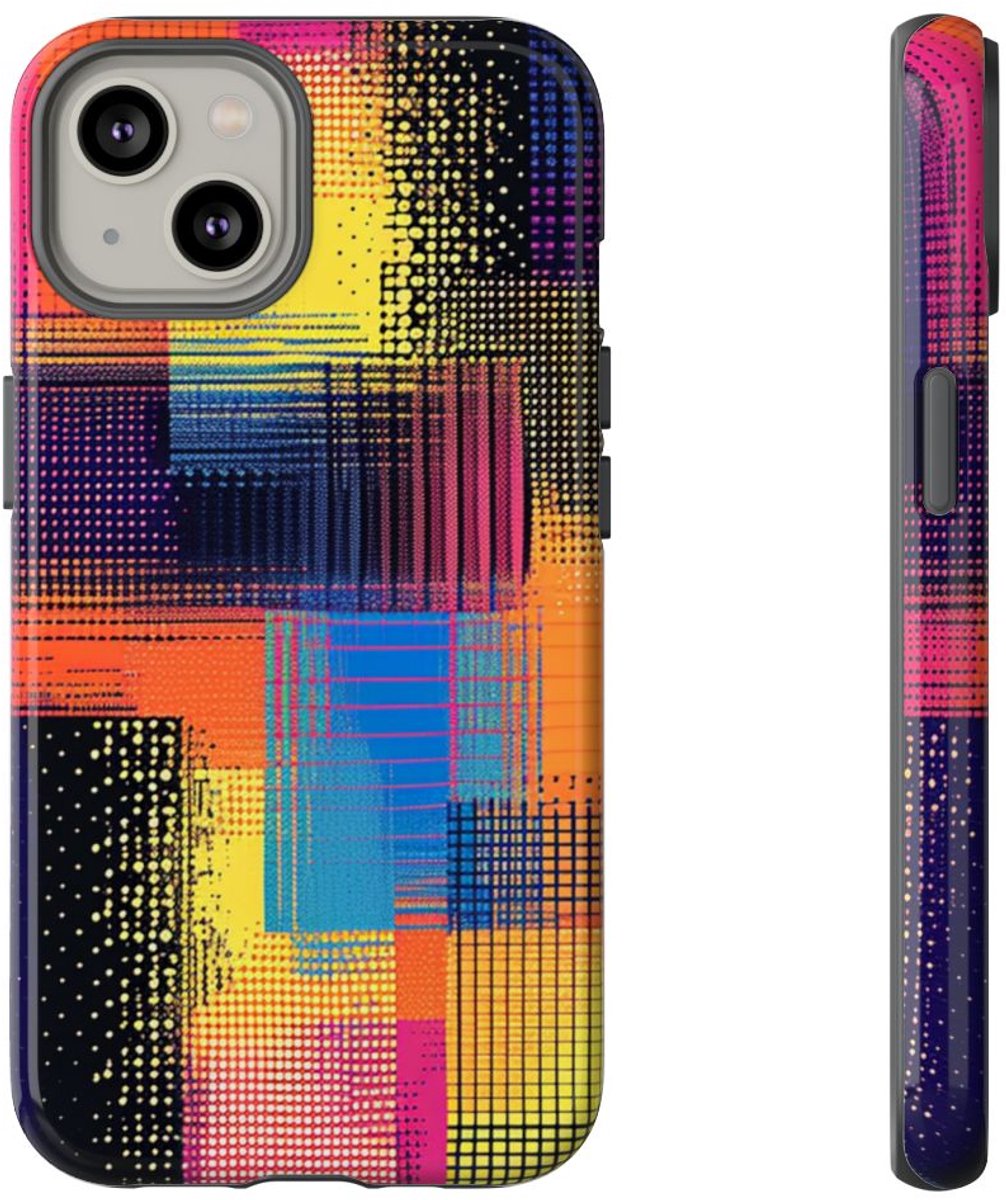 Kleurrijk Abstract Pixelpatroon – Telefoonhoesje Geschikt voor iPhone 14