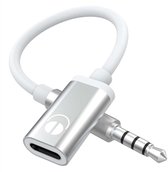 3,5 Mm Manlijk naar Type C Vrouwelijk Audiokabel, Analoge Jack Hoofdtelefoonadapter voor Mp3-speler, Laptop, Tablet
