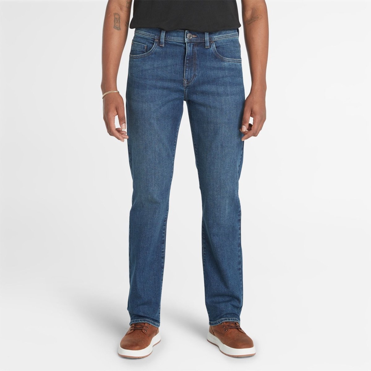 Timberland stretchdenim broek (recht model) 0A2BU8 Slate Blue-W34-L34