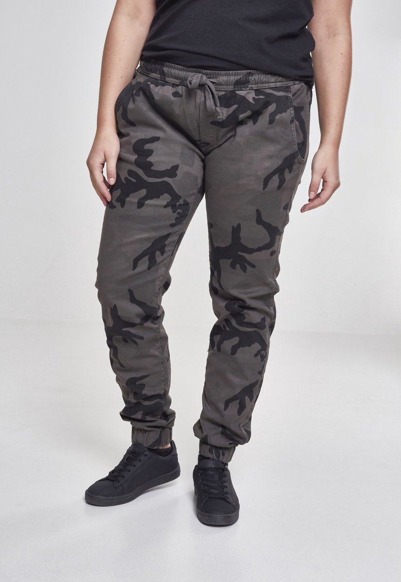 Urban Classics Camo Dames joggingbroek M Zwart
