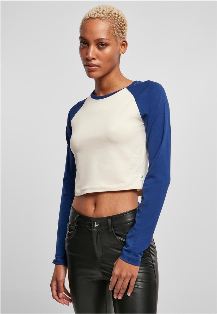 Urban Classics Organic Cropped Retro Baseball Longsleeve top 4XL Gebroken Creme