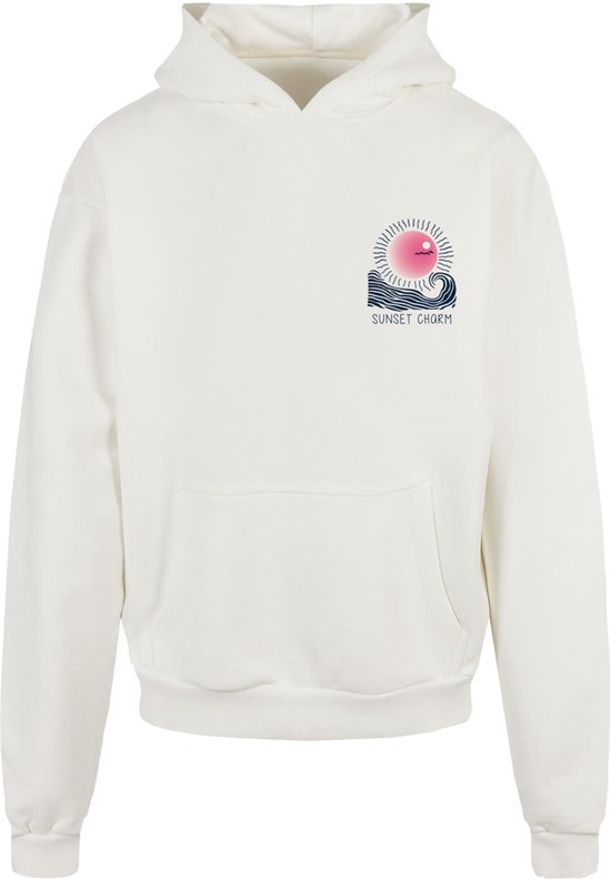 Merchcode - Sunset Charm Oversized Hoodie/sweat - L - Blanc