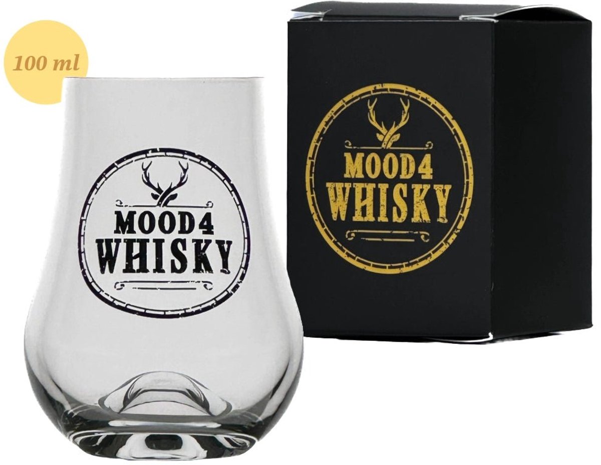 Whiskyglas 'Whisky Taster' met logo - 100 ml - proefglas - Cadeauverpakking - Mood4Whisky