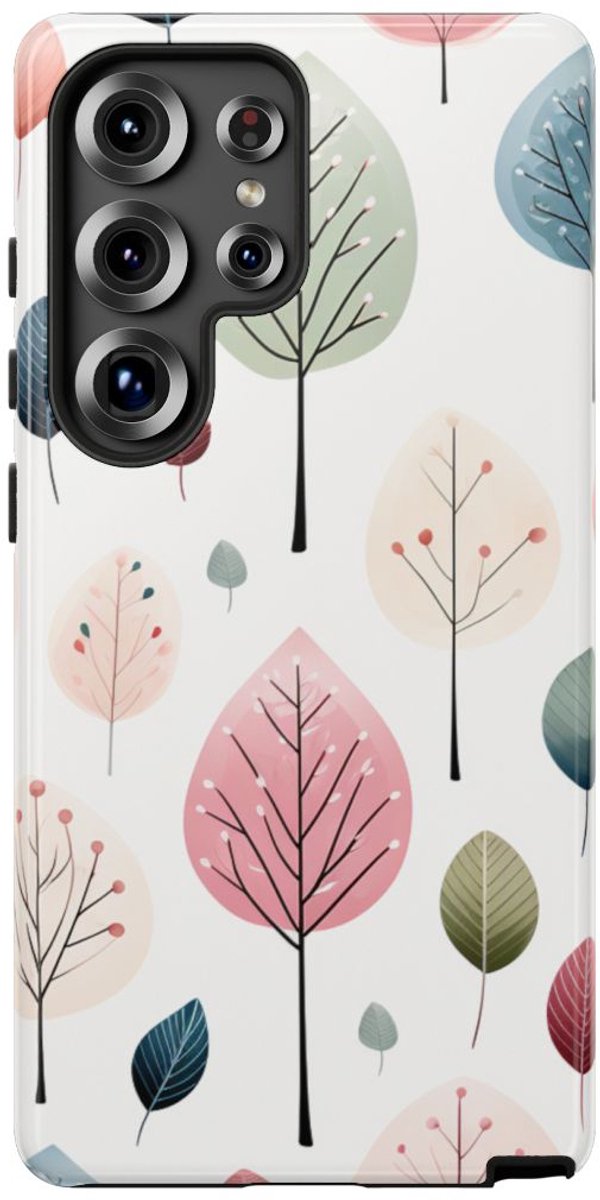 Pastelbladerenpatroon – Telefoonhoesje Geschikt voor Galaxy S25 Ultra