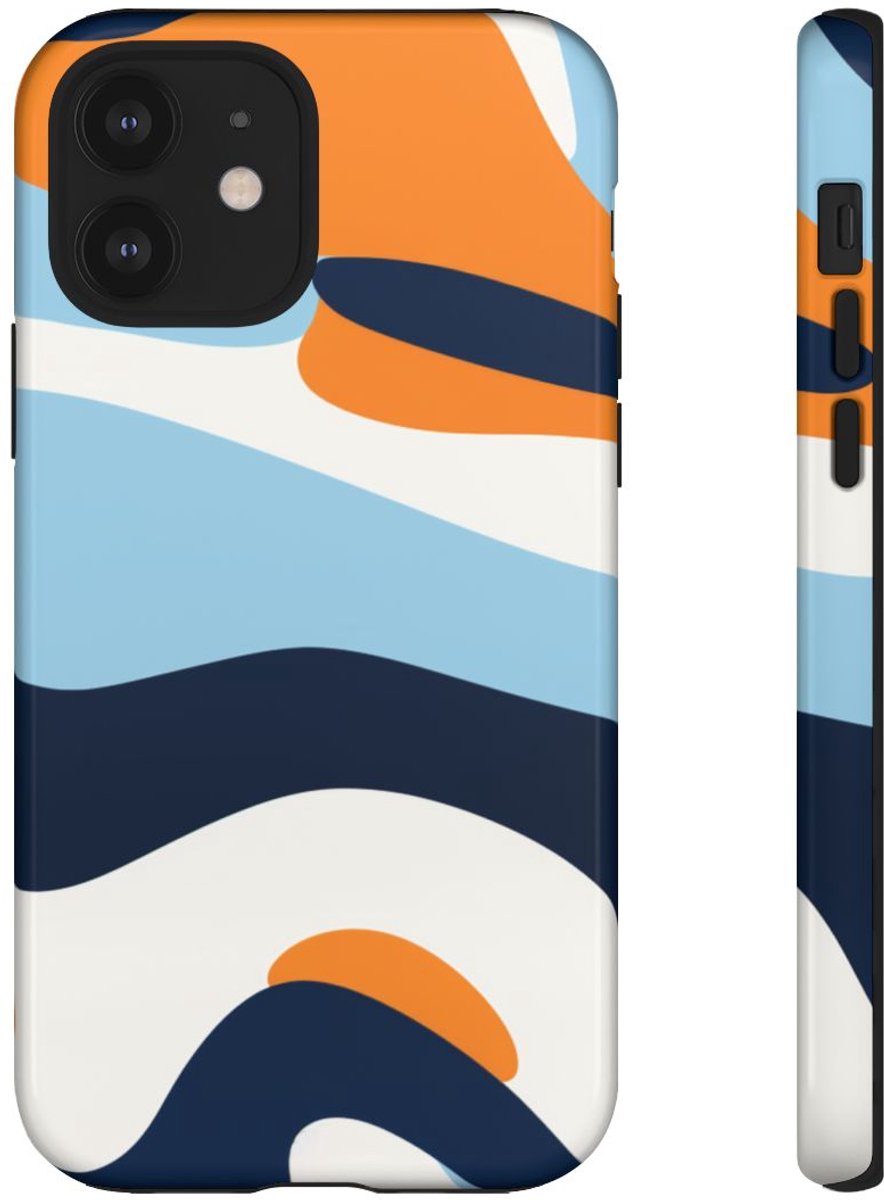 Abstract Oranje-Blauw Patroon – Telefoonhoesje Geschikt voor iPhone 12