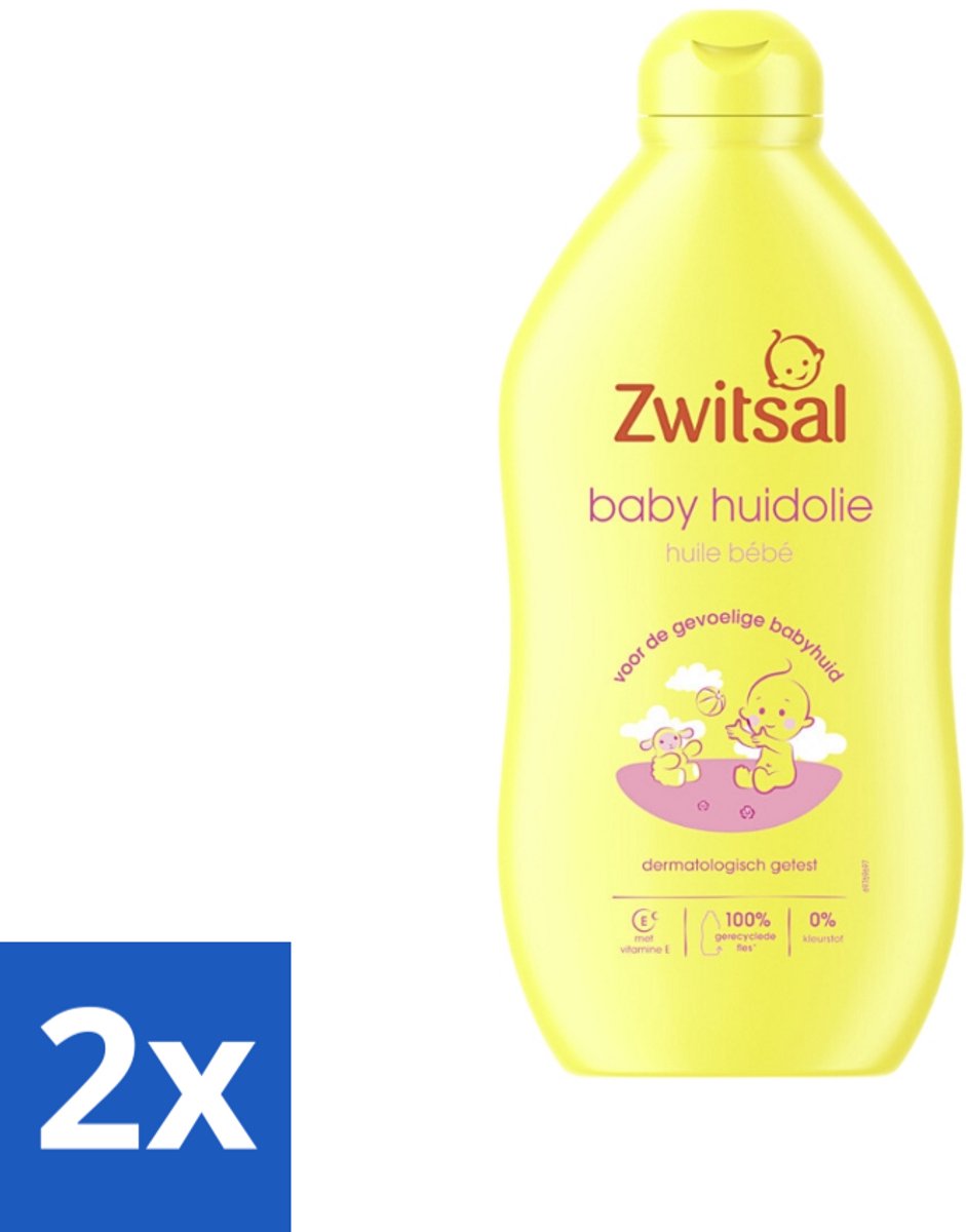 Image of 2 x Zwitsal - Baby Huidolie - Verzorgend - Voor de Gevoelige Huid - 400 ml - Babyhuidolie - Babyverzorging - Gevoelige Huid - Vitamine E - Babyhuid